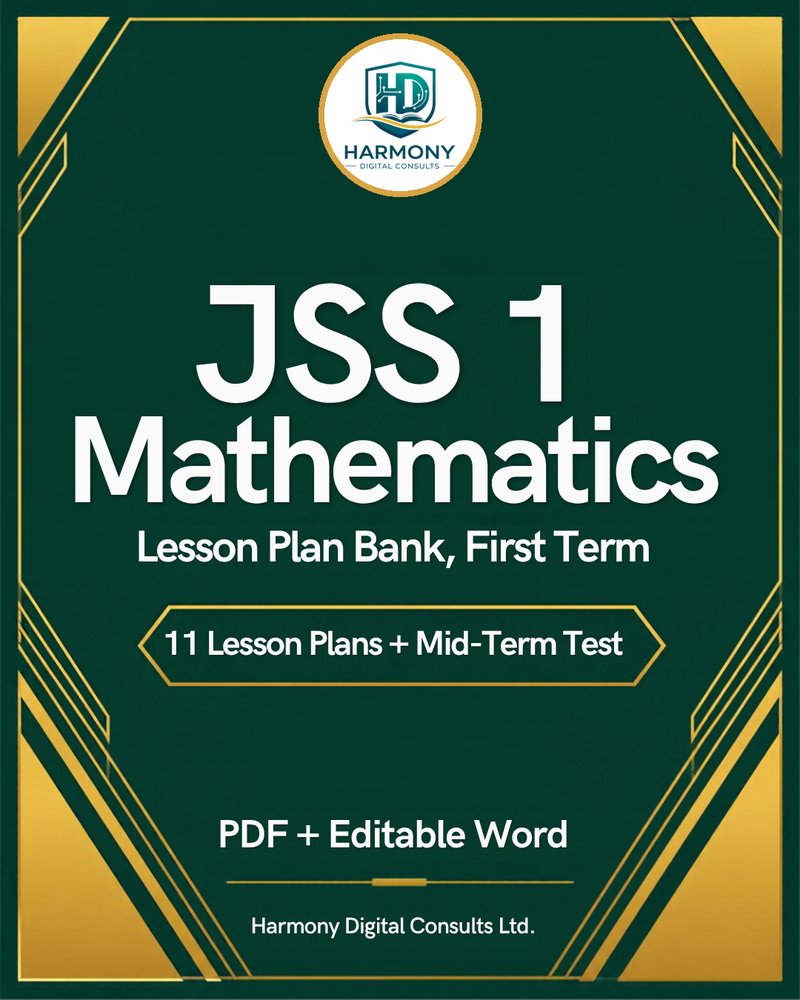 JSS 1 Mathematics Lesson Plan Bank — First Term cover